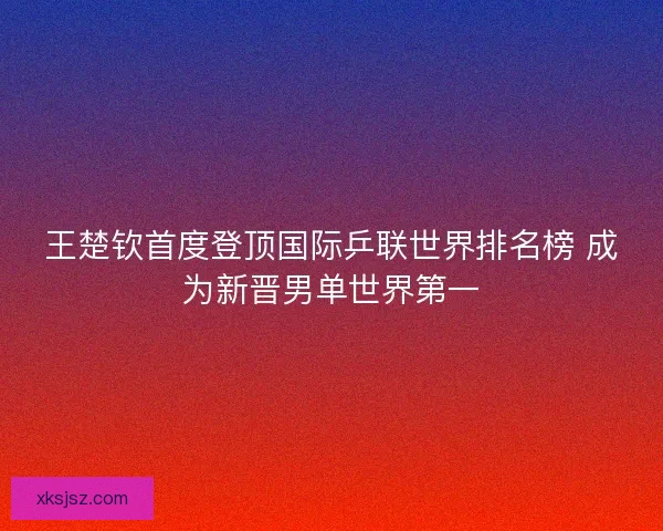 王楚钦首度登顶国际乒联世界排名榜 成为新晋男单世界第一