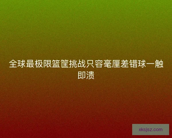 全球最极限篮筐挑战只容毫厘差错球一触即溃